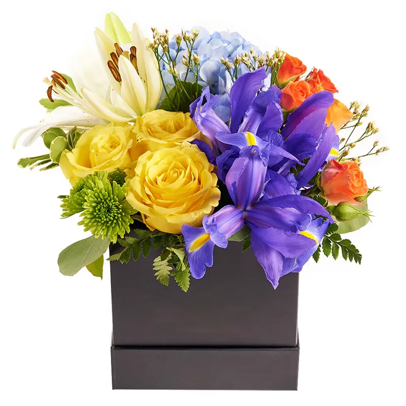 Цветы в коробке Яркий акцент
