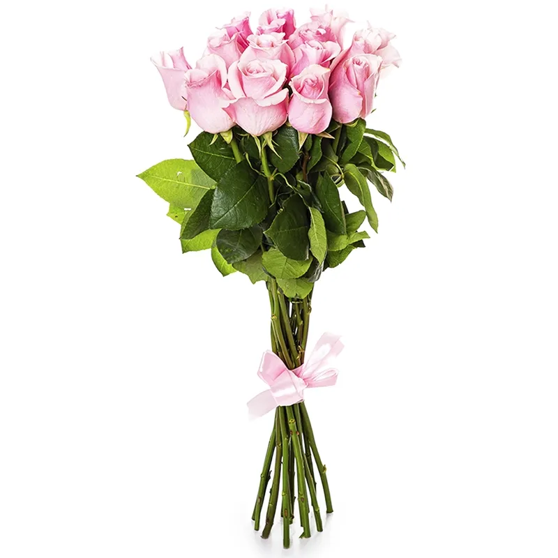 Композиция из 15 розовых роз (80см)